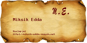 Miksik Edda névjegykártya
